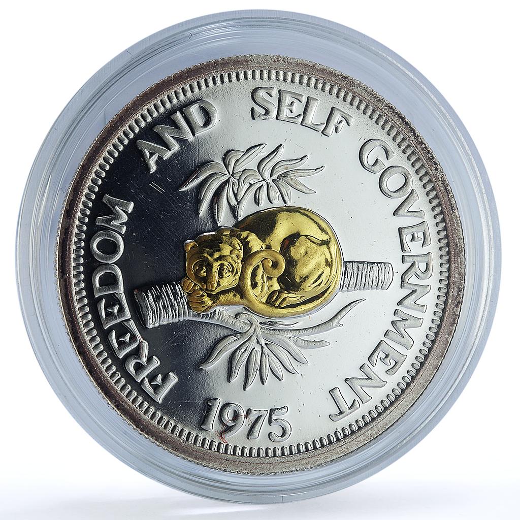 Solomon Islands 30 dollars Freedom Self Government Gilt X#1 silver coin 1975