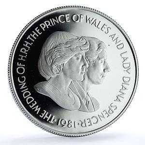 Falkland Islands 50 pence Wedding KM-16a Charles Diana proof silver coin 1981