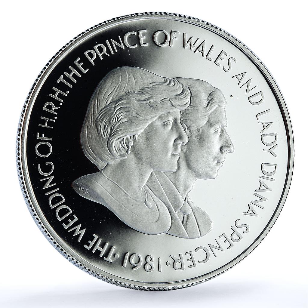 Falkland Islands 50 pence Wedding KM-16a Charles Diana proof silver coin 1981