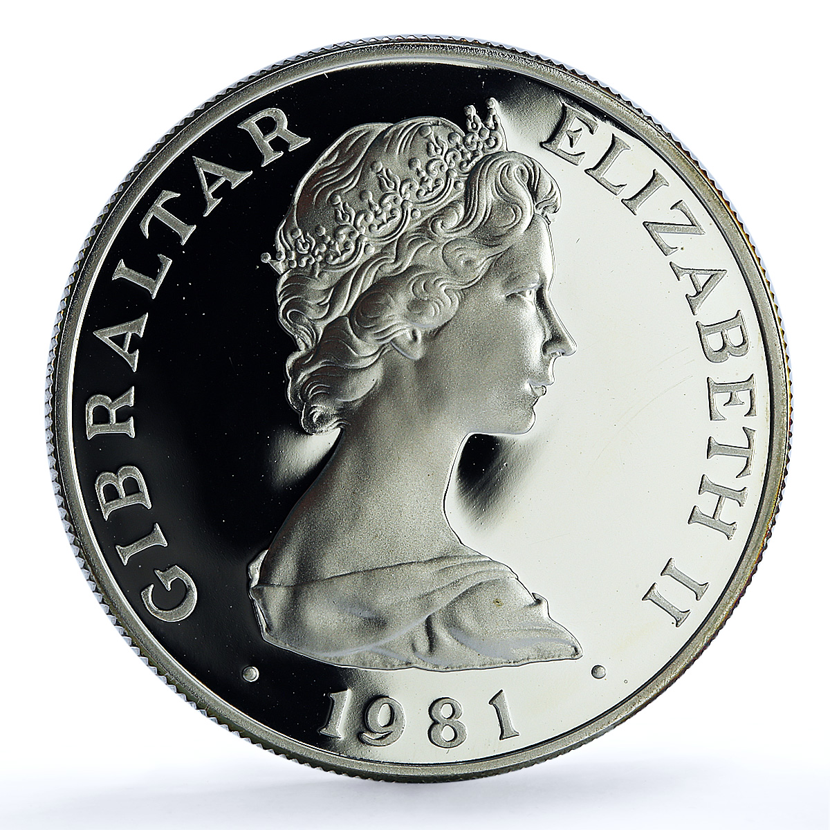 Gibraltar 1 crown Wedding KM-14a Charles Diana proof silver coin 1981