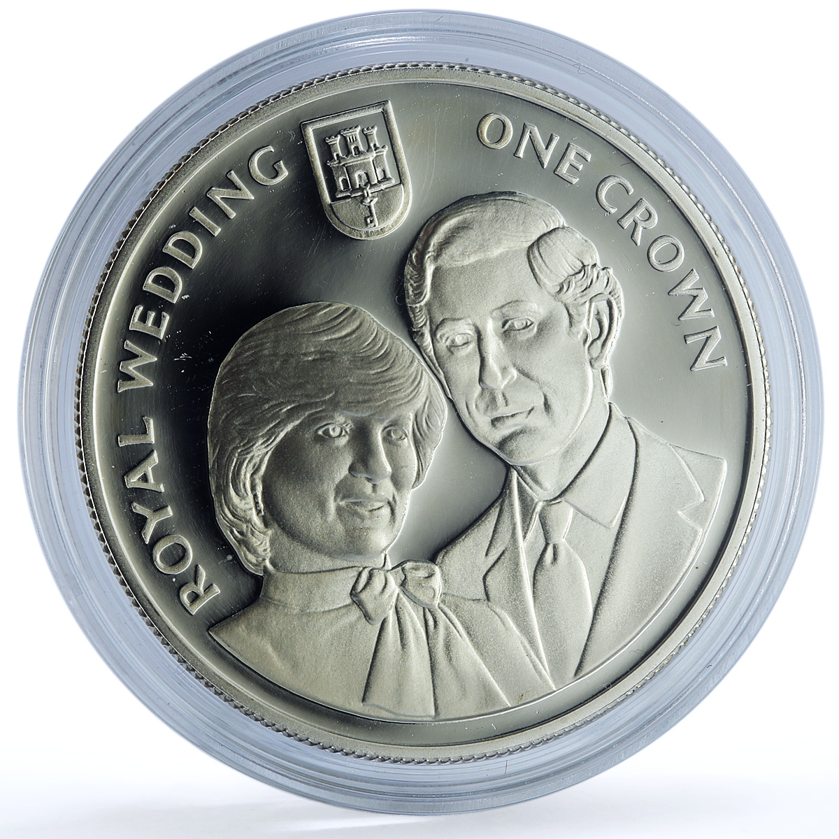 Gibraltar 1 crown Wedding KM-14a Charles Diana proof silver coin 1981