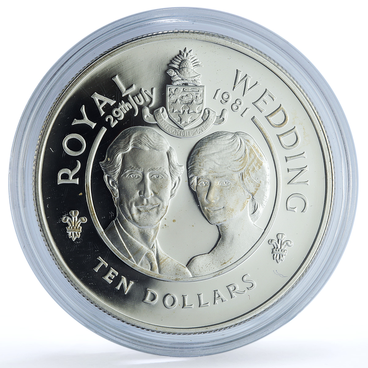 Cayman Islands 10 dollars Wedding KM-68a Charles Diana proof silver coin 1981 Cayman Islands 10 dollars Wedding KM-68a Charles Diana proof silver coin 1981