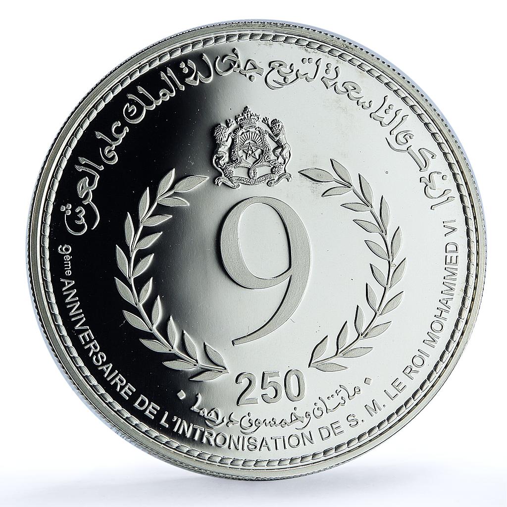 Morocco 250 dirhams Mohammed VI Enthronement 9th Anniversary PR silver coin 2008 Morocco 250 dirhams Mohammed VI Enthronement 9th Anniversary PR silver coin 2008