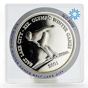 Mongolia 500 togrog Olympic Winter Games Speed skating proof silver coin 2001