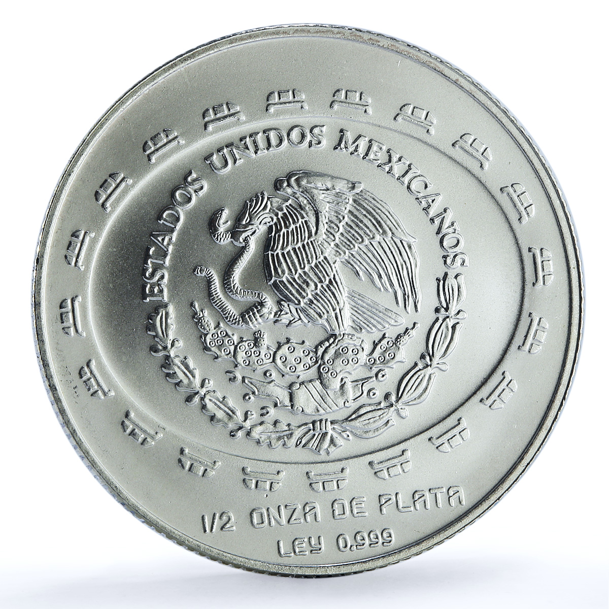 Mexico 2 pesos Disco Muerte KM-618 Precolombina Teotihuacan silver coin 1998 Mexico 2 pesos Disco Muerte KM-618 Precolombina Teotihuacan silver coin 1998