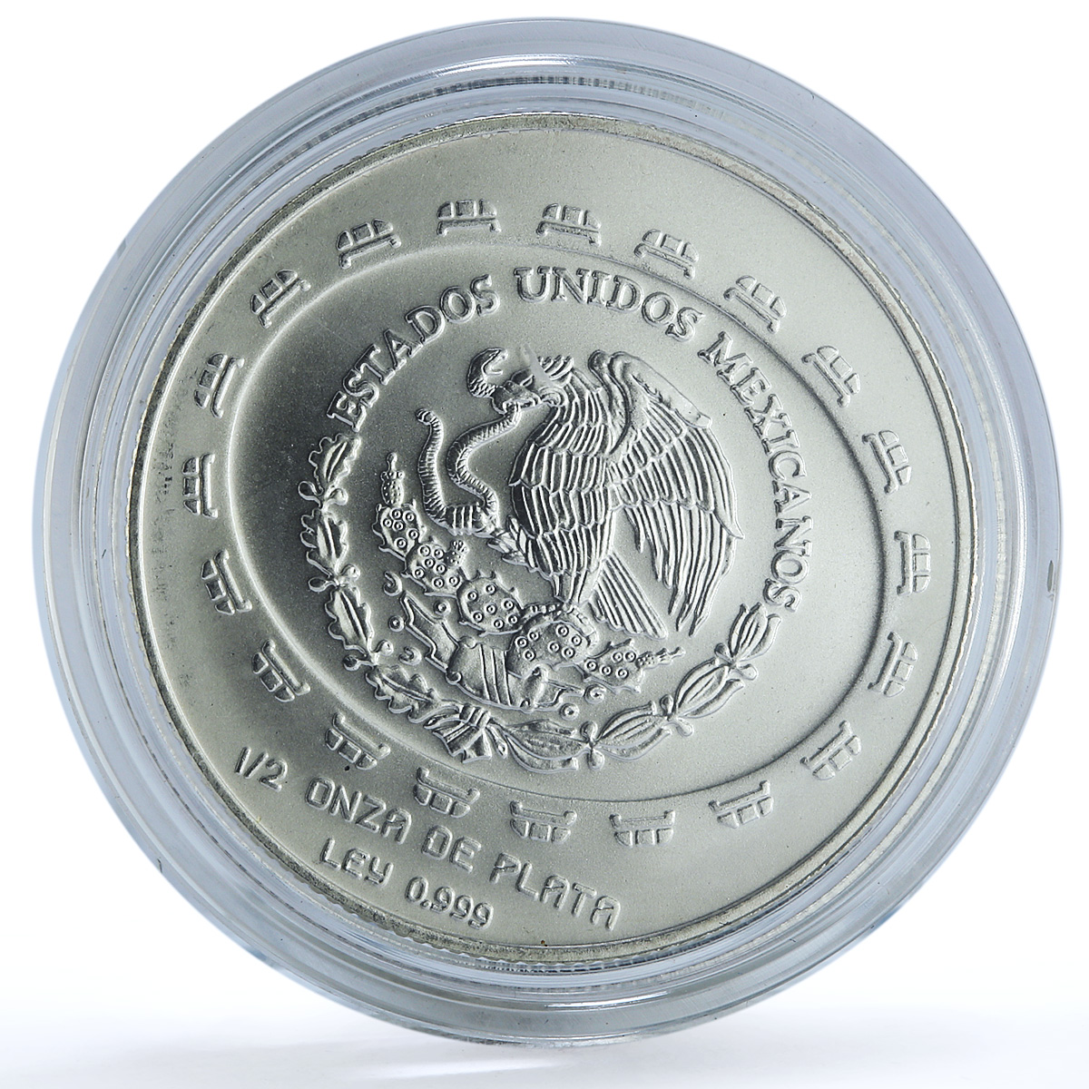 Mexico 2 pesos Disco Muerte KM-618 Precolombina Teotihuacan silver coin 1998 Mexico 2 pesos Disco Muerte KM-618 Precolombina Teotihuacan silver coin 1998