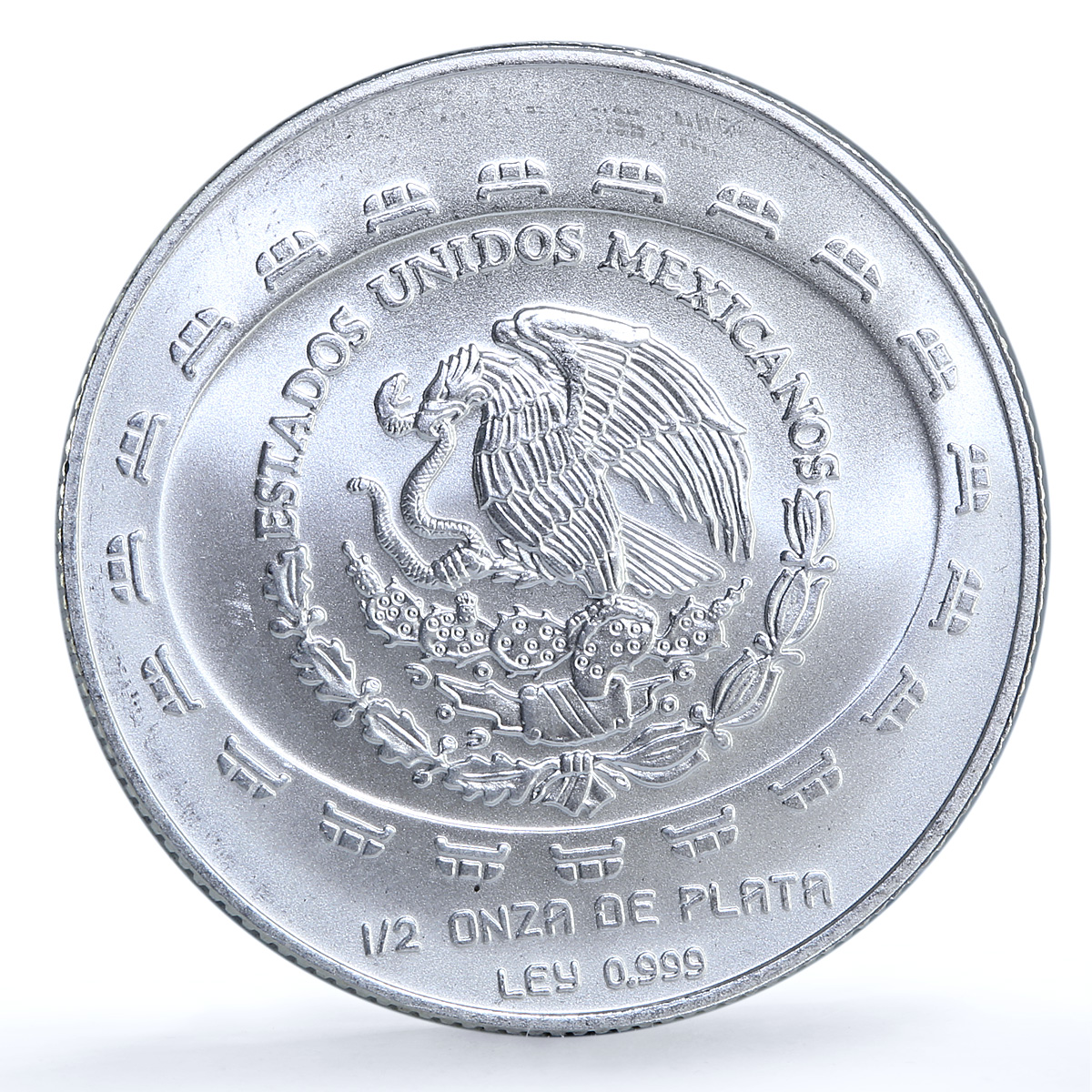 Mexico 2 pesos Disco Muerte KM-618 Precolombina Teotihuacan silver coin 1998 Mexico 2 pesos Disco Muerte KM-618 Precolombina Teotihuacan silver coin 1998