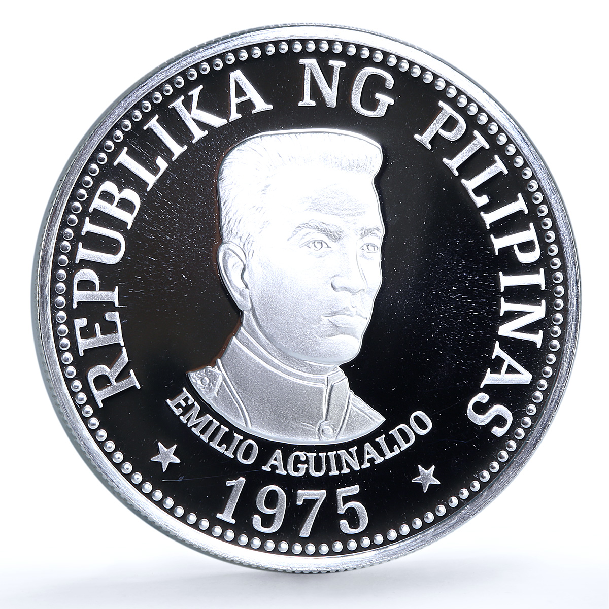 Philippines 25 piso Republic KM-211 Emilio Aguinaldo proof silver coin 1975 Philippines 25 piso Republic KM-211 Emilio Aguinaldo proof silver coin 1975