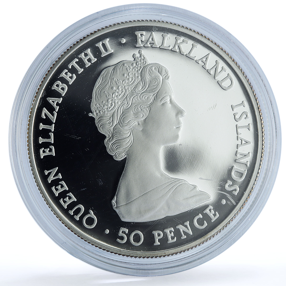 Falkland Islands 50 pence Wedding KM-16a Charles Diana proof silver coin 1981