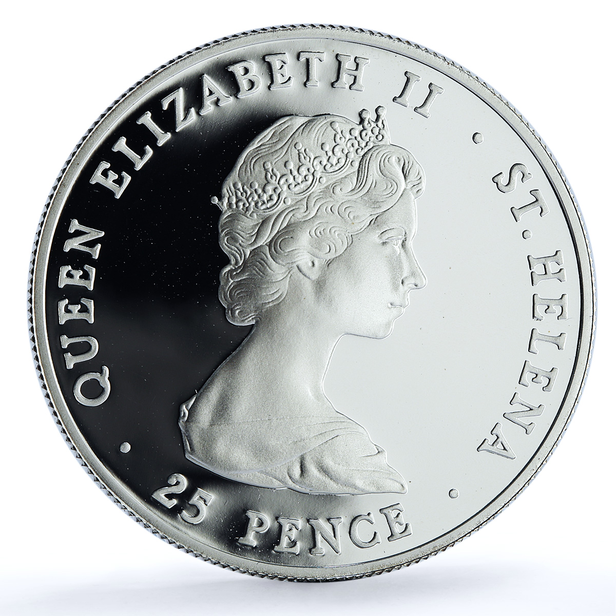 Saint Helena 25 pence Wedding KM-9a Charles Diana Ship proof silver coin 1981 Saint Helena 25 pence Wedding KM-9a Charles Diana Ship proof silver coin 1981