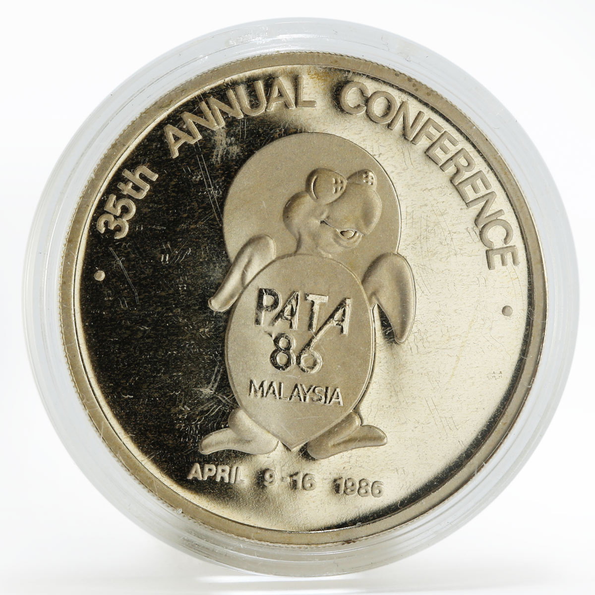 Malaysia 1 ringgit 35th Annual Conference Pacific Area Travel silver coin 1986