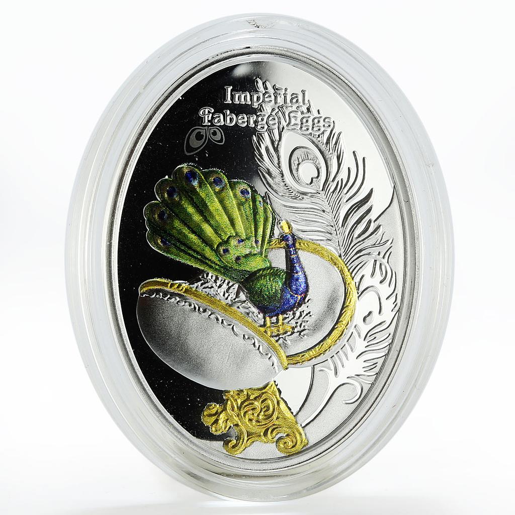 Niue 1 dollar Imperial Faberge Egg peacock silver coin 2017