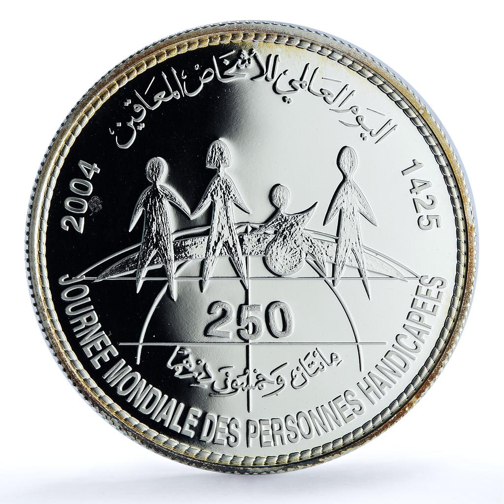 Morocco 250 dirhams International Year Disabled Persons Y#151 silver coin 2004 Morocco 250 dirhams International Year Disabled Persons Y#151 silver coin 2004