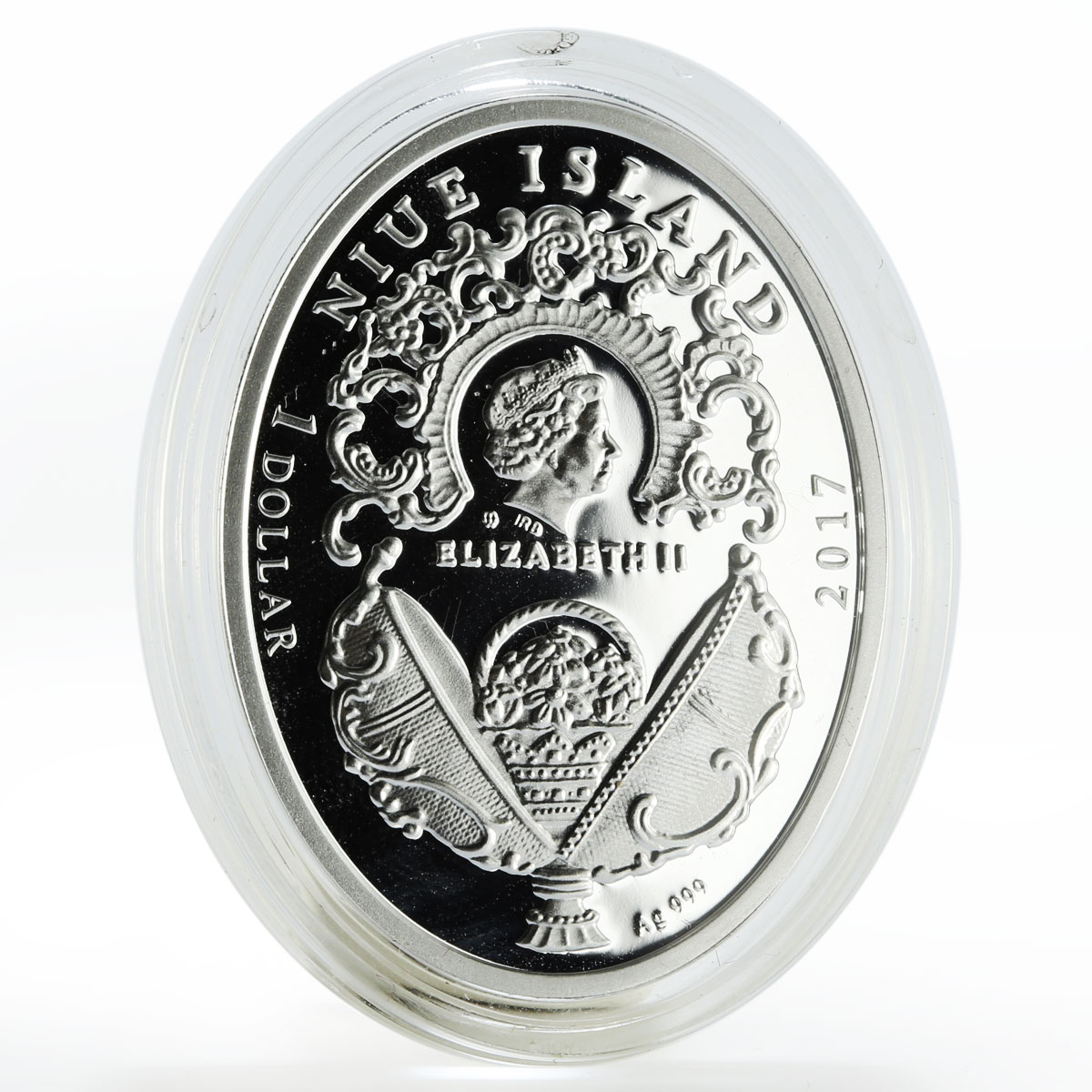 Niue 1 dollar Imperial Faberge Egg peacock silver coin 2017