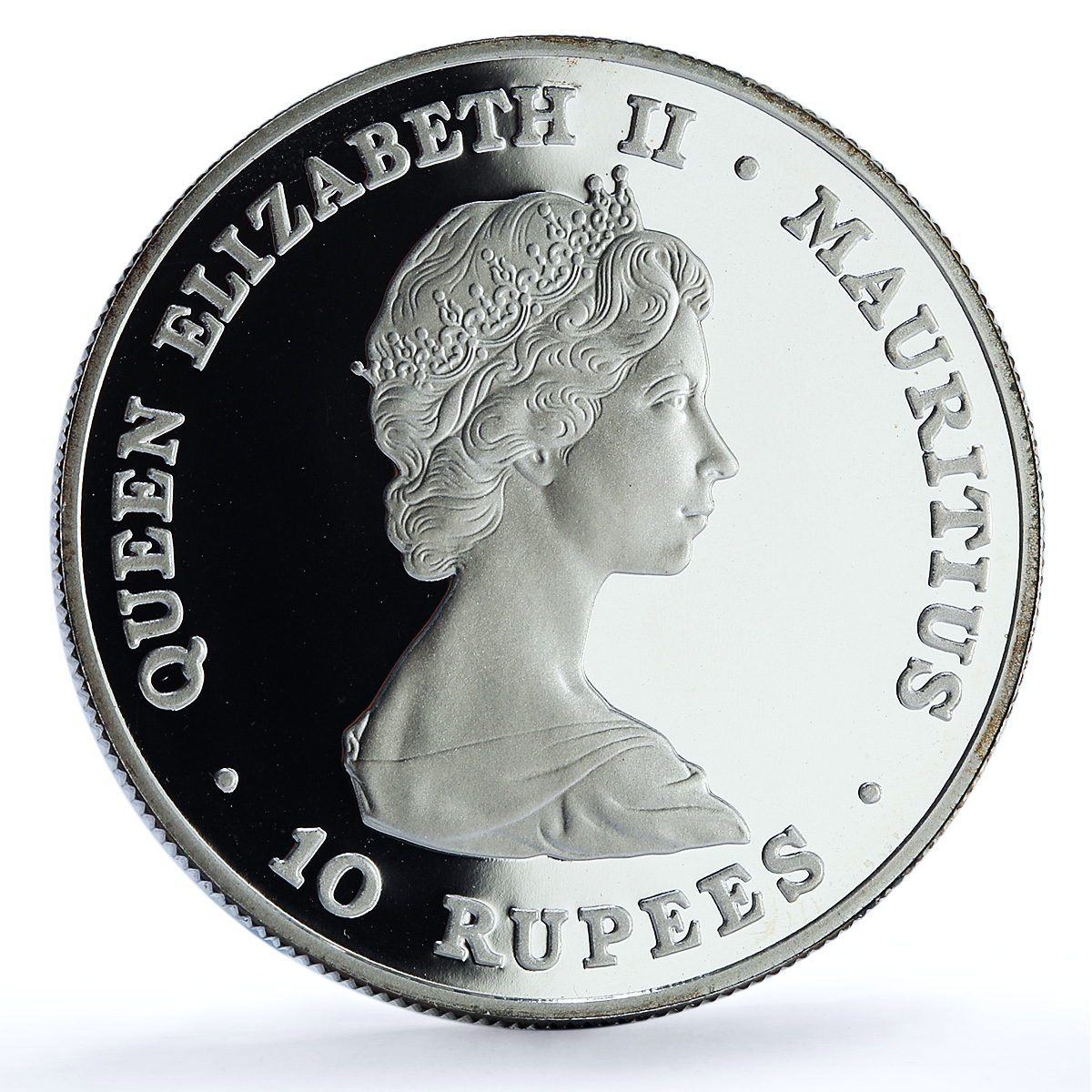 Mauritius 10 rupees Wedding KM-46a Charles Diana proof silver coin 1981