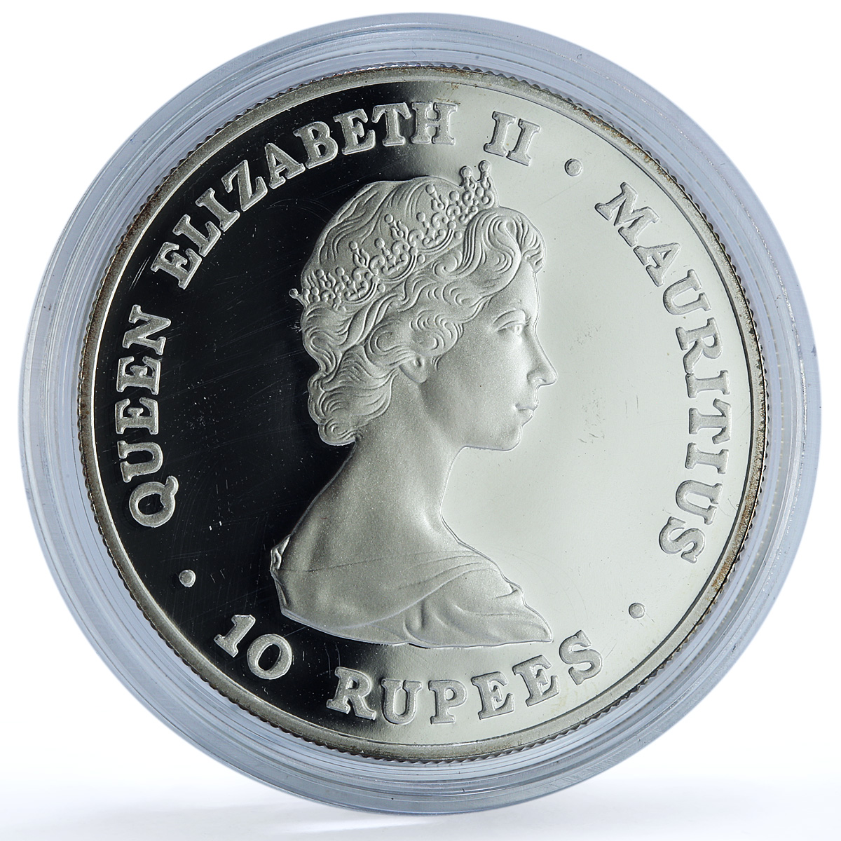 Mauritius 10 rupees Wedding KM-46a Charles Diana proof silver coin 1981