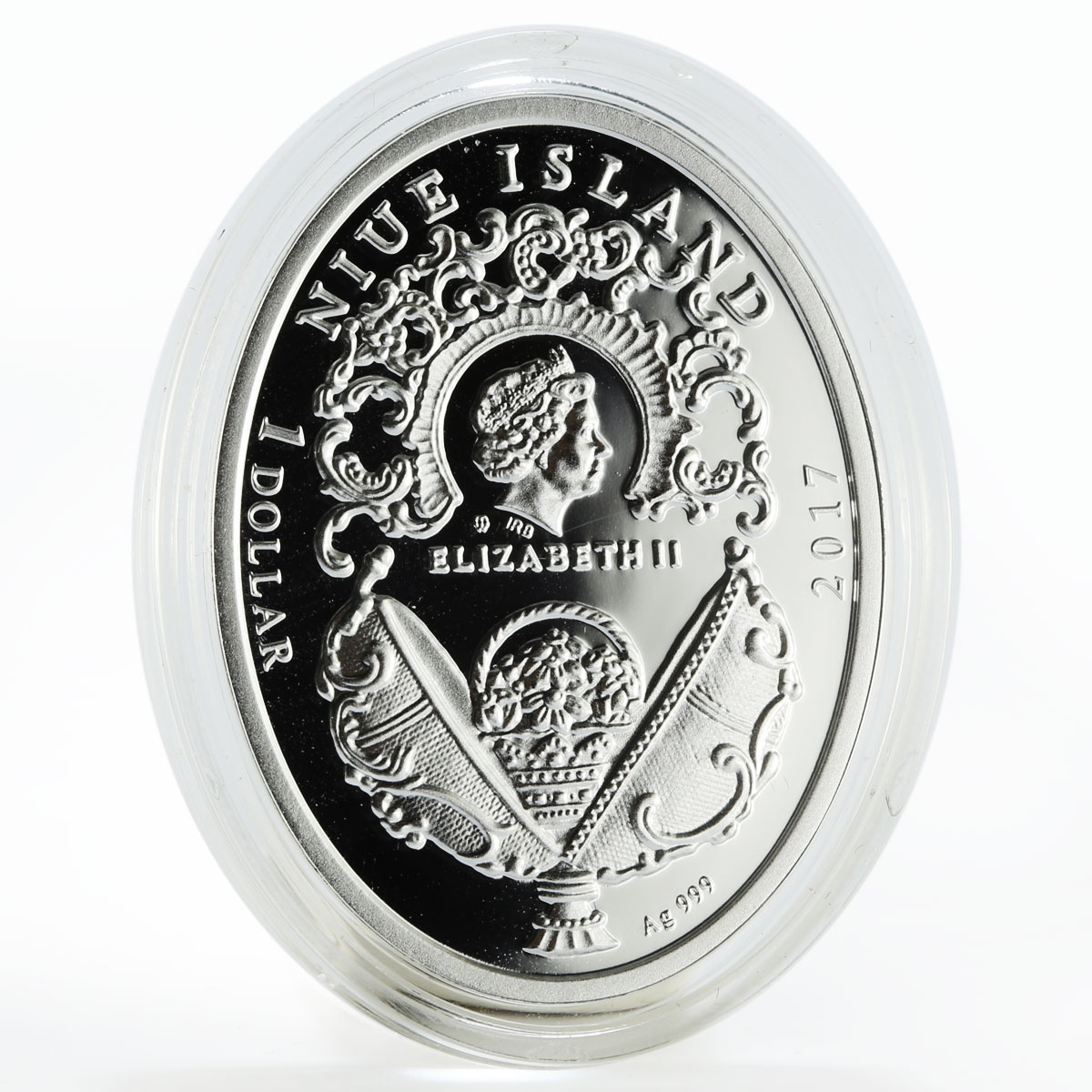 Niue 1 dollar Imperial Faberge Egg resurrection silver coin 2017