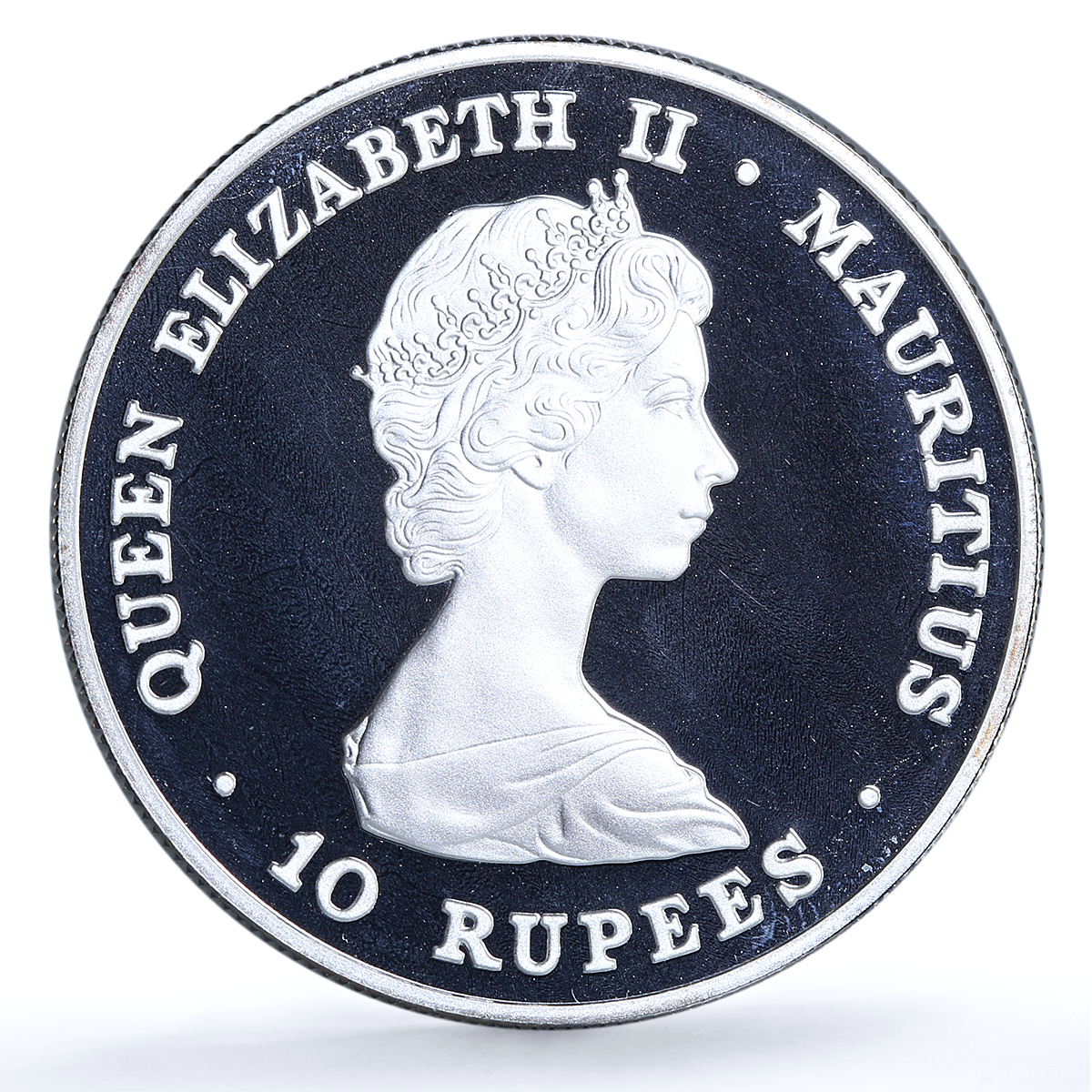Mauritius 10 rupees Wedding KM-46a Charles Diana proof silver coin 1981