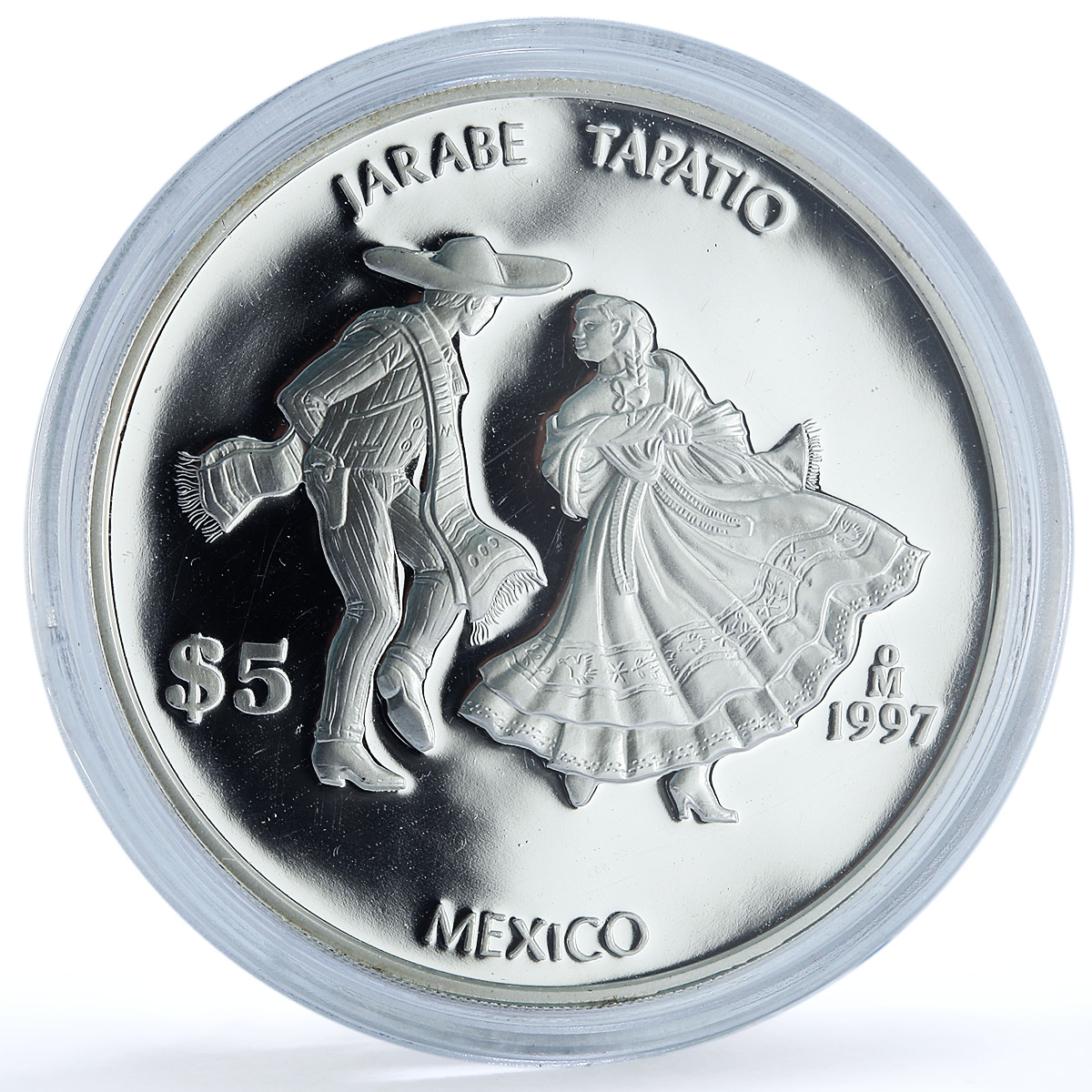 Mexico 5 pesos Jarabe Tapatio KM-629 Ibero-American Dances silver coin 1997 Mexico 5 pesos Jarabe Tapatio KM-629 Ibero-American Dances silver coin 1997