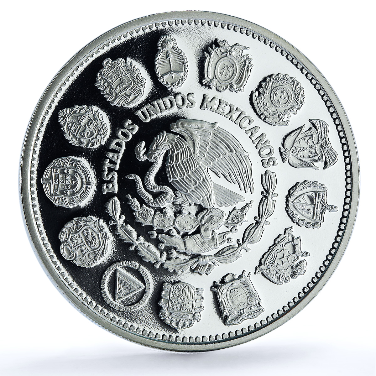 Mexico 100 pesos Columnaria KM-540 Ibero-American Ship silver coin 1991 Mexico 100 pesos Columnaria KM-540 Ibero-American Ship silver coin 1991