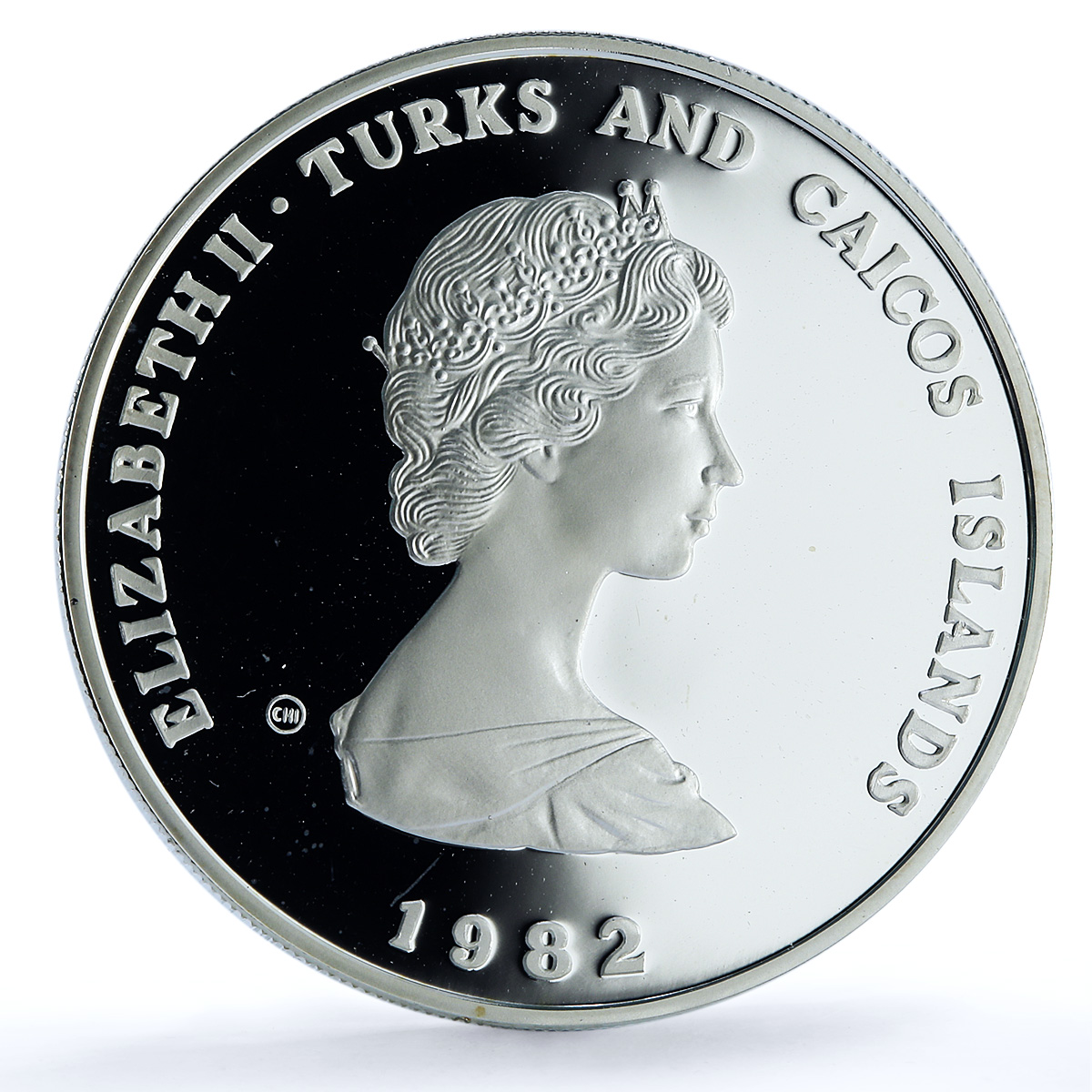 Turks Caicos Islands 10 crowns Year of the Child KM-55 UNICEF silver coin 1982 Turks Caicos Islands 10 crowns Year of the Child KM-55 UNICEF silver coin 1982