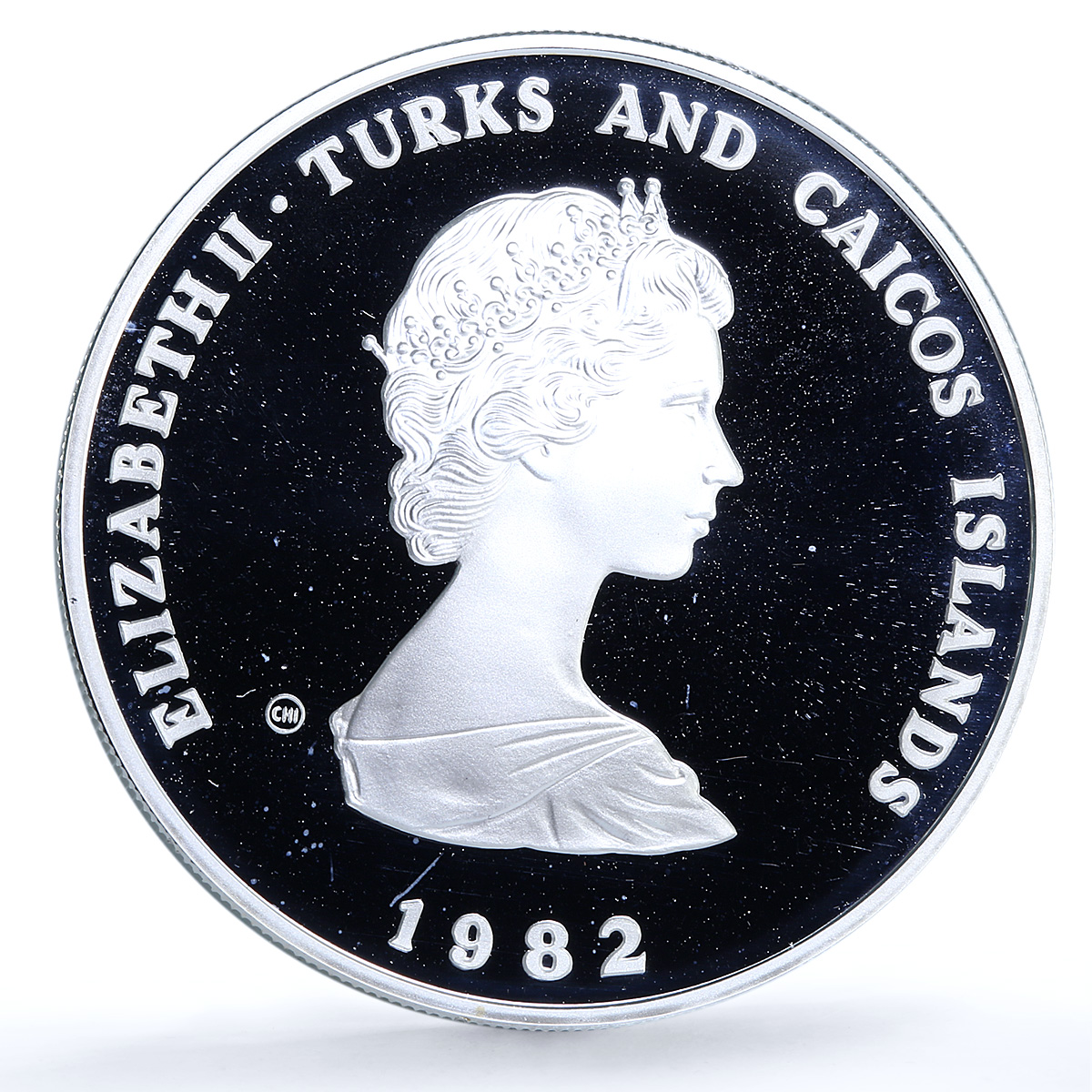 Turks Caicos Islands 10 crowns Year of the Child KM-55 UNICEF silver coin 1982 Turks Caicos Islands 10 crowns Year of the Child KM-55 UNICEF silver coin 1982