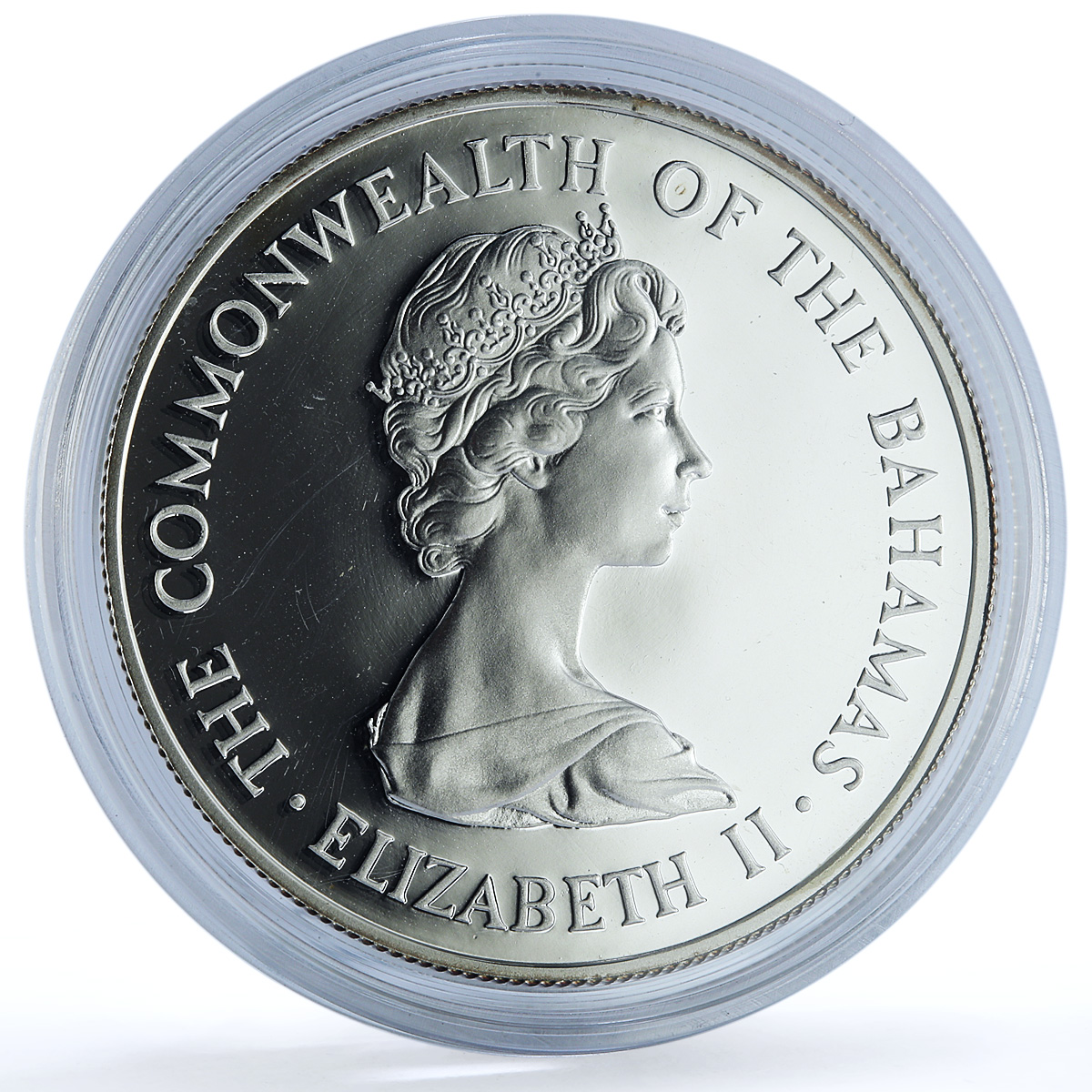 Bahamas 10 dollars Wedding KM-85 Charles Diana Flamingos proof silver coin 1981