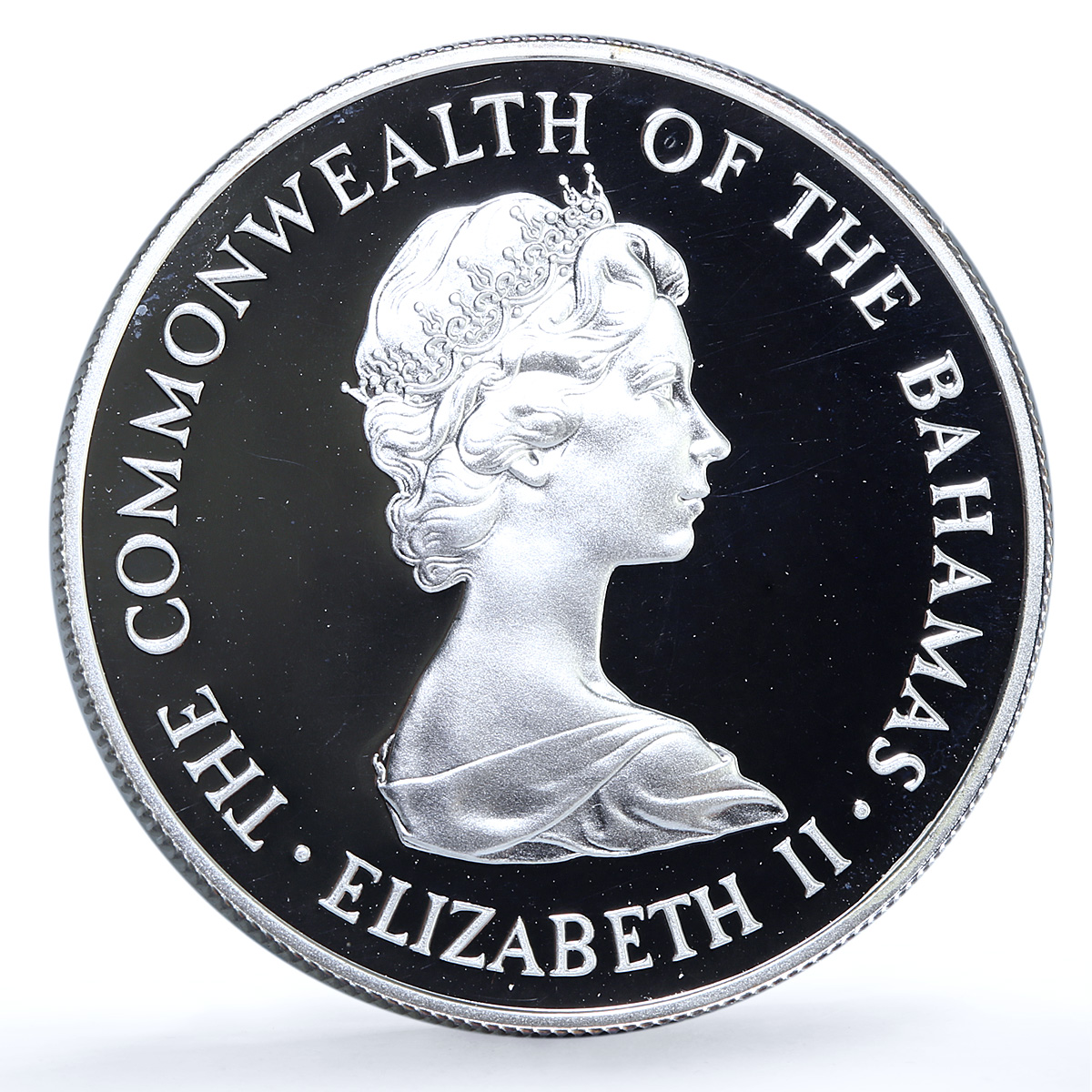 Bahamas 10 dollars Wedding KM-85 Charles Diana Flamingos proof silver coin 1981