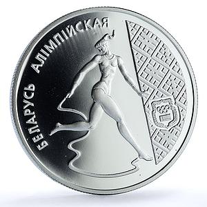 Belarus 20 roubles Gymnast Ribbon Dancer KM-14 Olympics Sports silver coin 1996