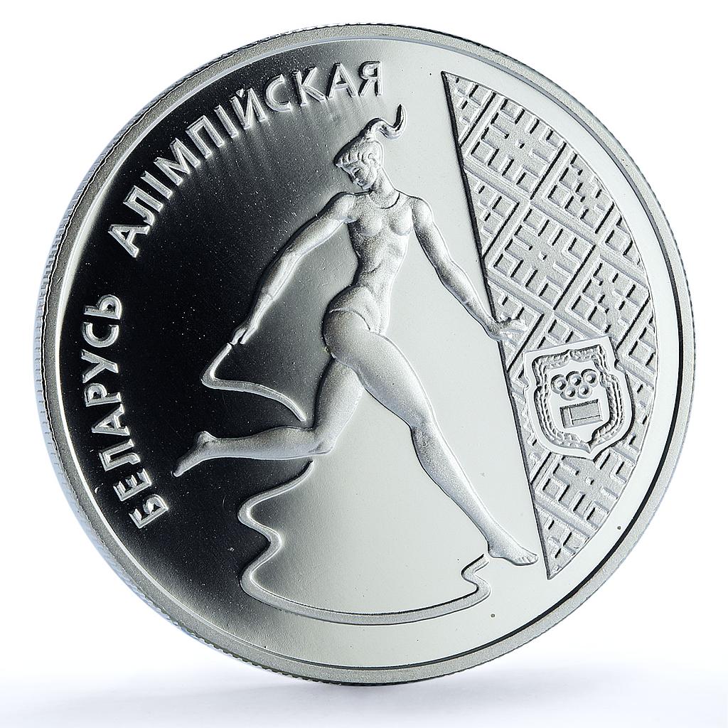 Belarus 20 roubles Gymnast Ribbon Dancer KM-14 Olympics Sports silver coin 1996 Belarus 20 roubles Gymnast Ribbon Dancer KM-14 Olympics Sports silver coin 1996