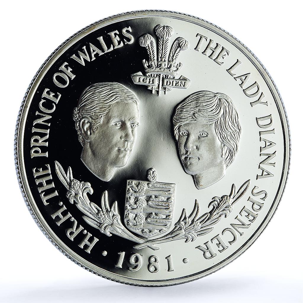 Guernsey 25 pence Wedding KM-36a Charles Diana proof silver coin 1981 Guernsey 25 pence Wedding KM-36a Charles Diana proof silver coin 1981