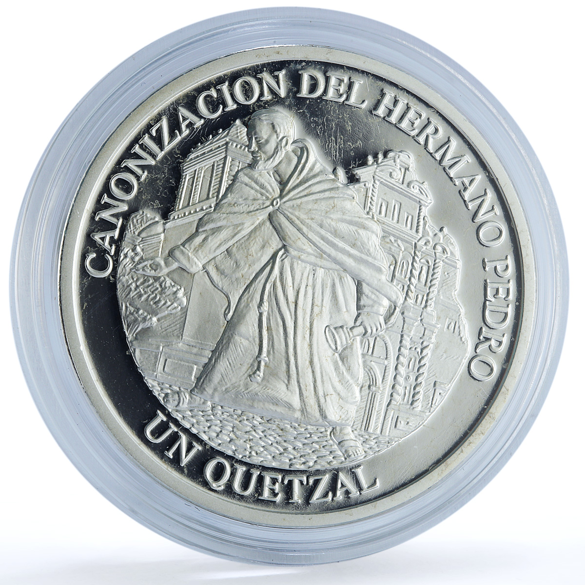 Guatemala 1 quetzal Pedro Betancourt KM-287 Religion proof silver coin 2002 Guatemala 1 quetzal Pedro Betancourt KM-287 Religion proof silver coin 2002