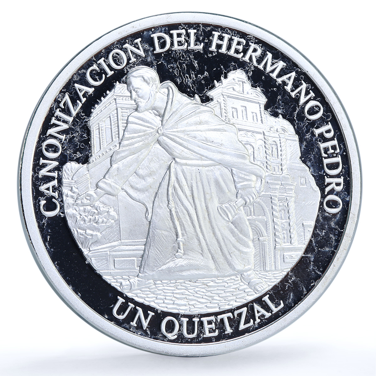 Guatemala 1 quetzal Pedro Betancourt KM-287 Religion proof silver coin 2002 Guatemala 1 quetzal Pedro Betancourt KM-287 Religion proof silver coin 2002