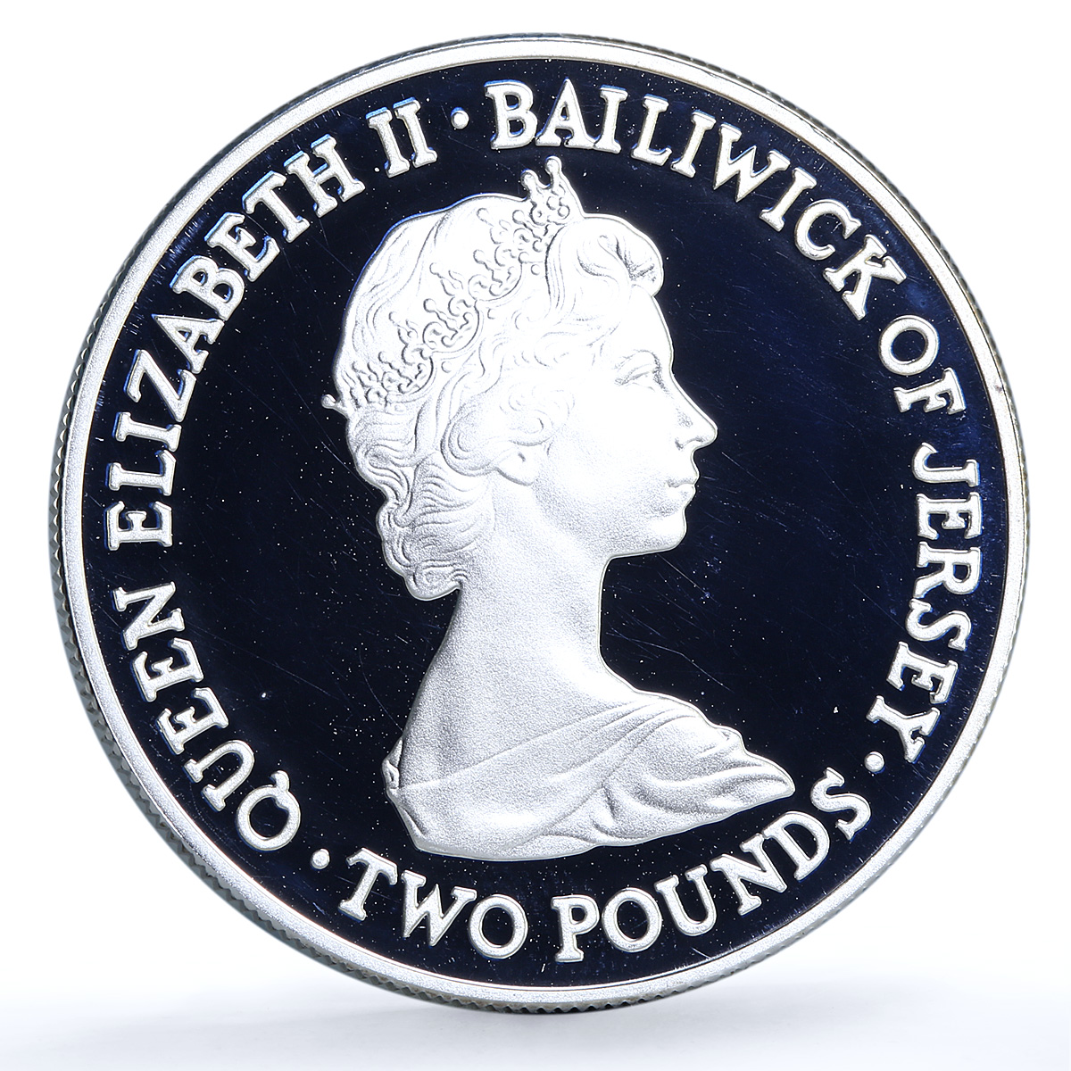 Jersey 2 pounds Wedding KM-52a Charles Diana proof silver coin 1981 Jersey 2 pounds Wedding KM-52a Charles Diana proof silver coin 1981