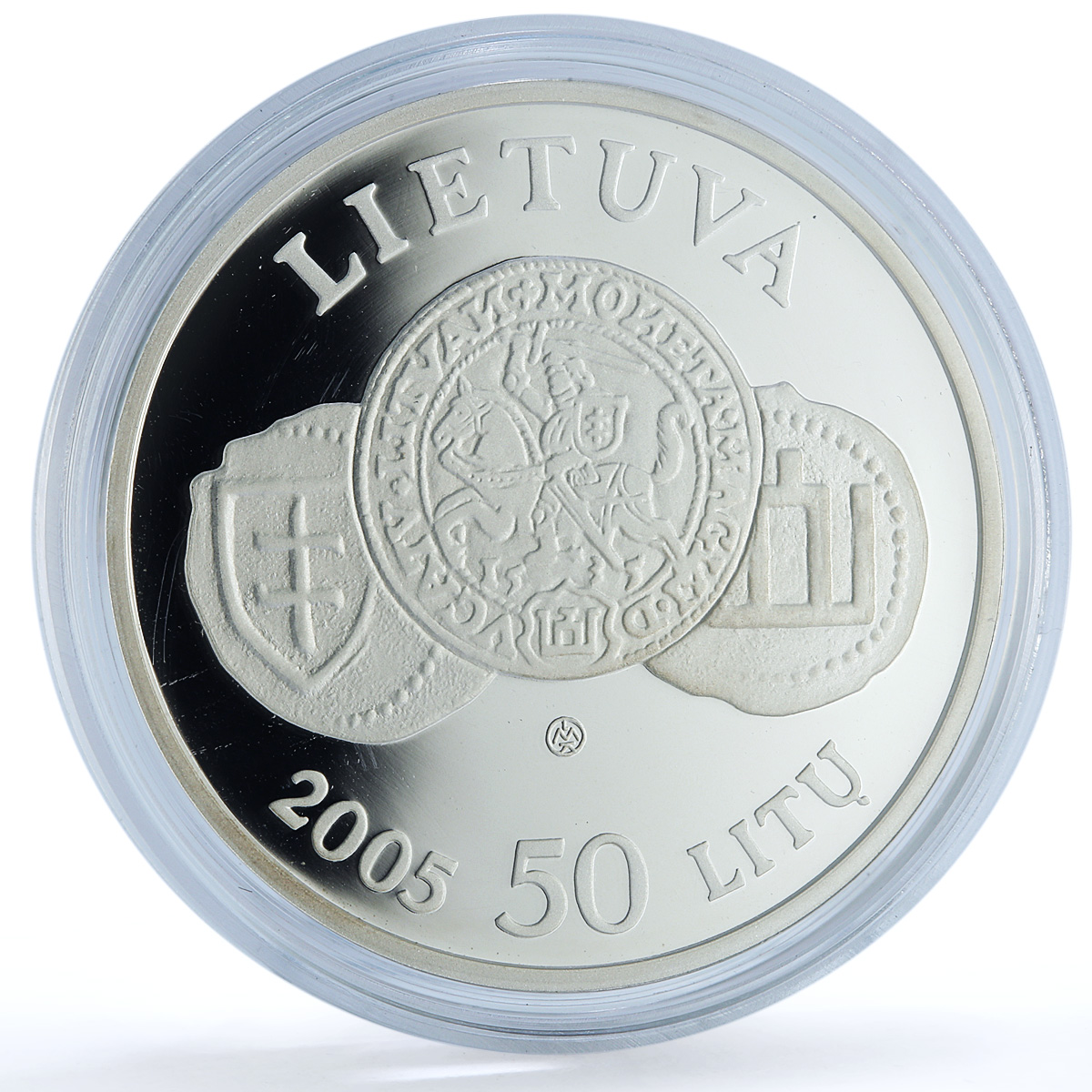 Lithuania 50 litu National Museum KM-144 Coat of Arms proof silver coin 2005 Lithuania 50 litu National Museum KM-144 Coat of Arms proof silver coin 2005