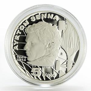 San Marino 5 euro 20th Anniversary of Ayrton Senna proof silver coin 2014