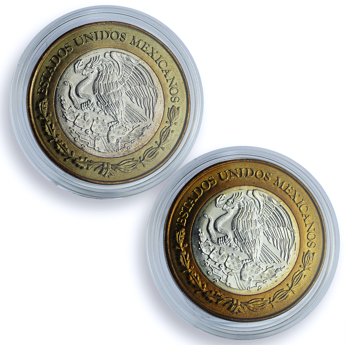 Mexico 100 pesos x 2 Set Quintana State KM-736 Federation bimetal coins 2004 Mexico 100 pesos x 2 Set Quintana State KM-736 Federation bimetal coins 2004