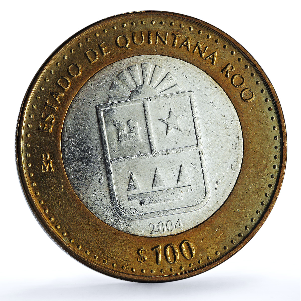 Mexico 100 pesos x 2 Set Quintana State KM-736 Federation bimetal coins 2004 Mexico 100 pesos x 2 Set Quintana State KM-736 Federation bimetal coins 2004