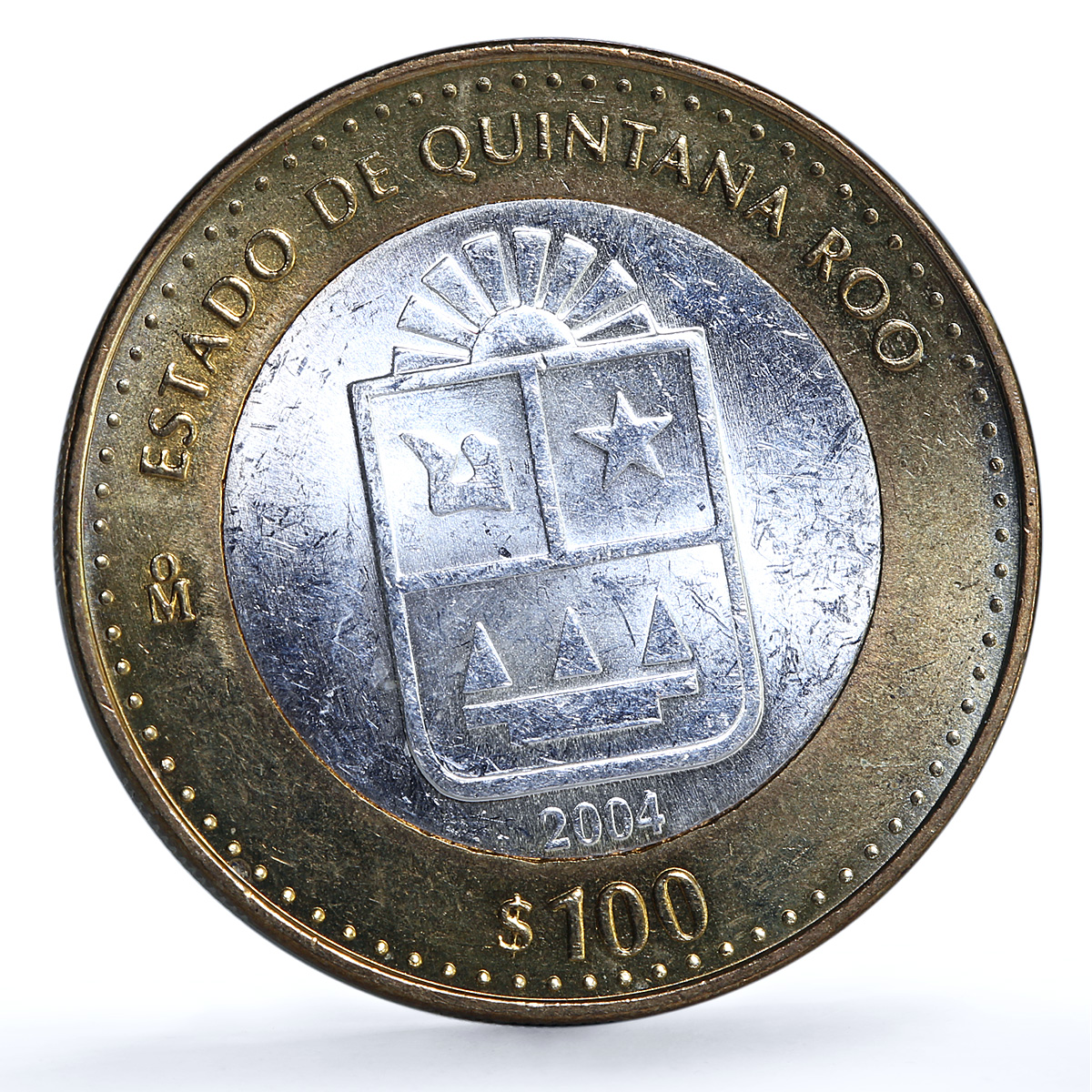 Mexico 100 pesos x 2 Set Quintana State KM-736 Federation bimetal coins 2004 Mexico 100 pesos x 2 Set Quintana State KM-736 Federation bimetal coins 2004