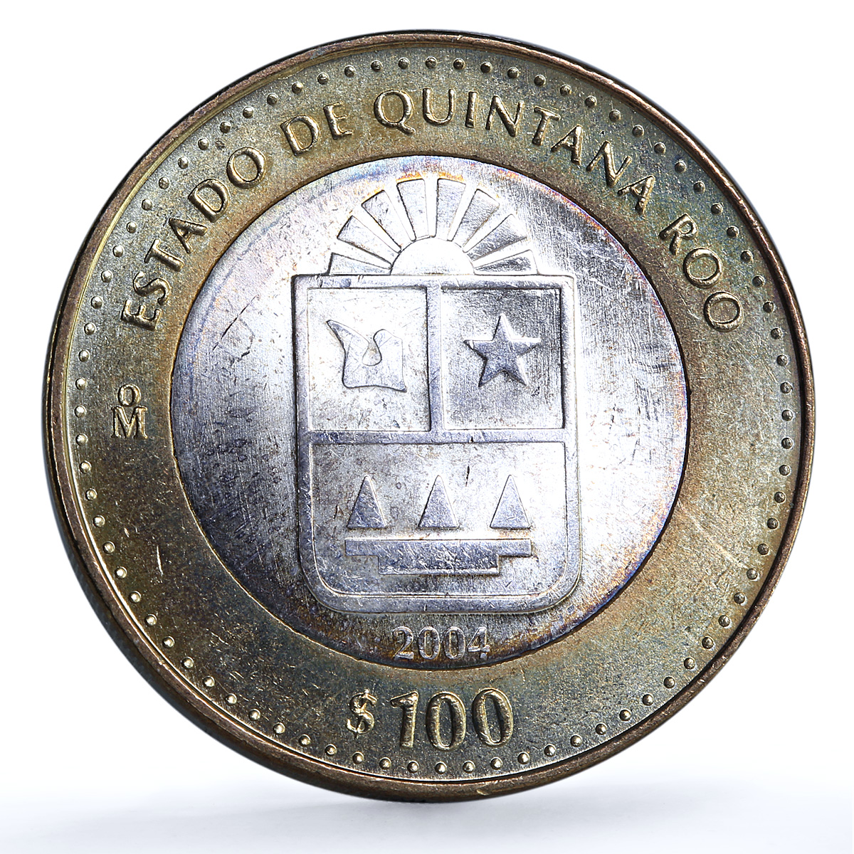 Mexico 100 pesos x 2 Set Quintana State KM-736 Federation bimetal coins 2004 Mexico 100 pesos x 2 Set Quintana State KM-736 Federation bimetal coins 2004