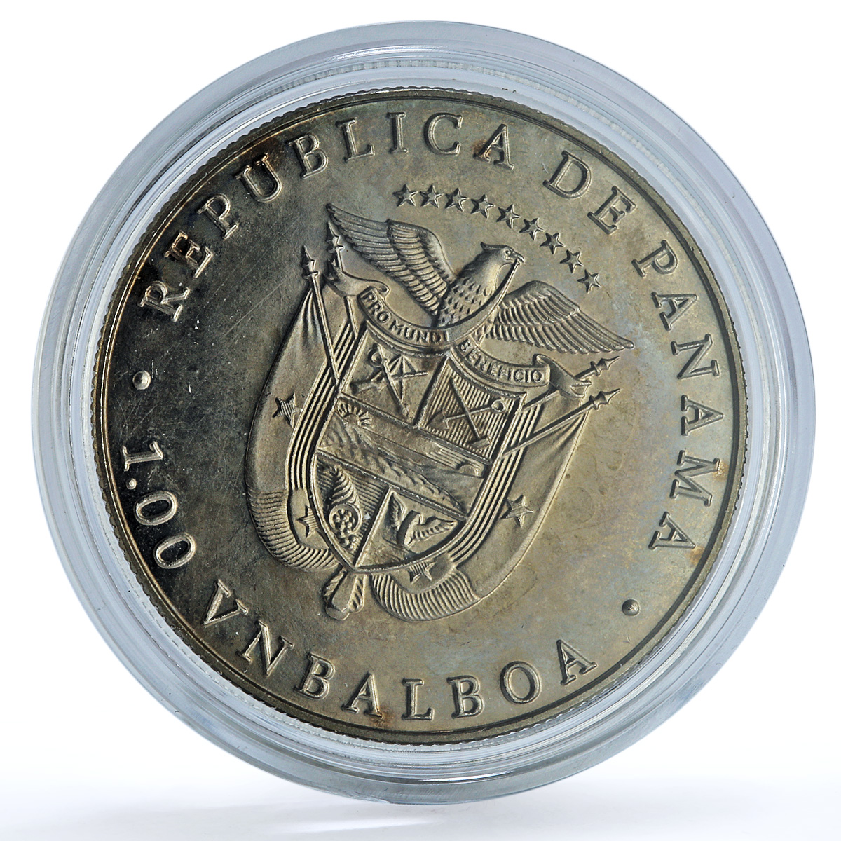 Panama 1 balboa Gymnast X#M8 Seoul Olympics proof CuNi coin 1988