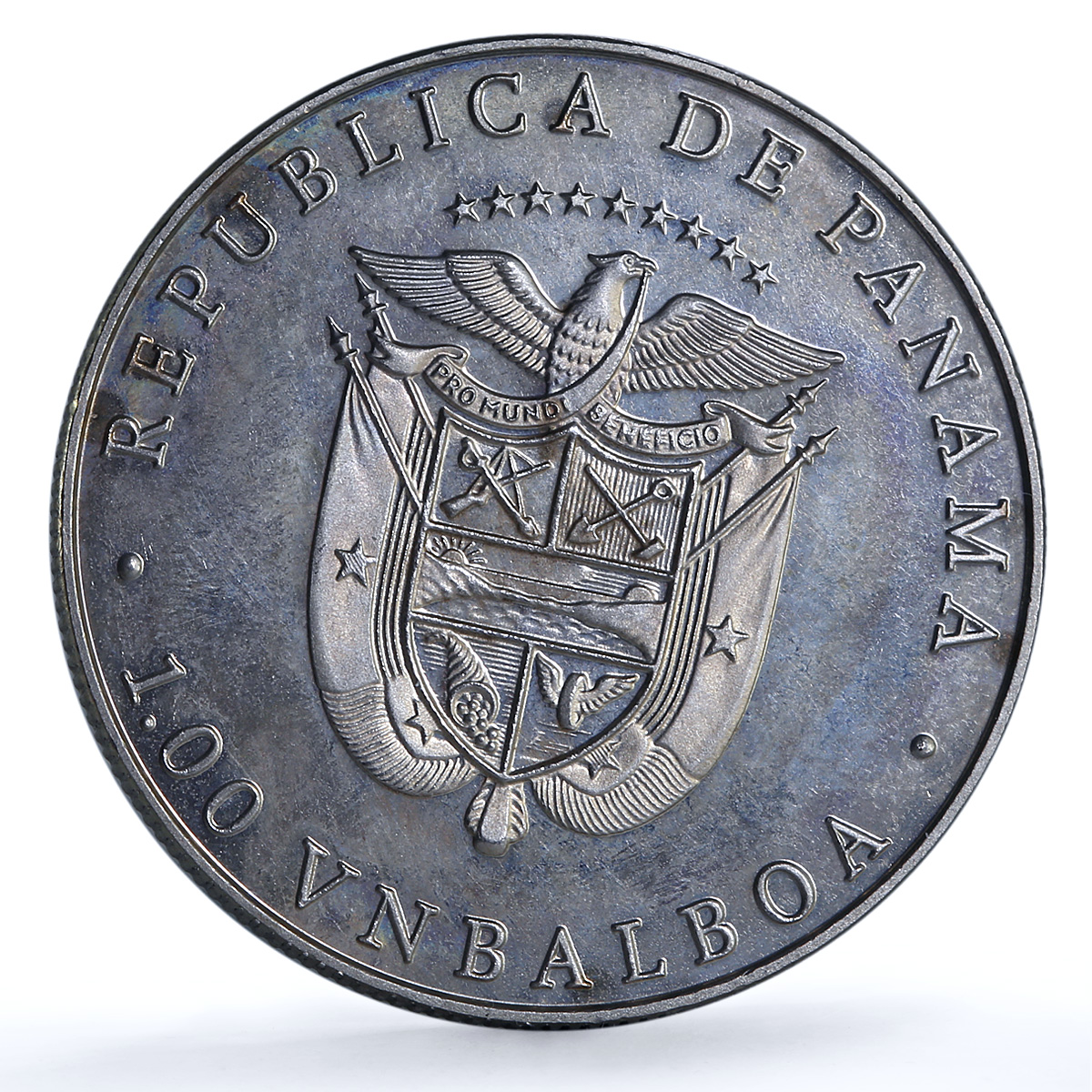 Panama 1 balboa Gymnast X#M8 Seoul Olympics proof CuNi coin 1988