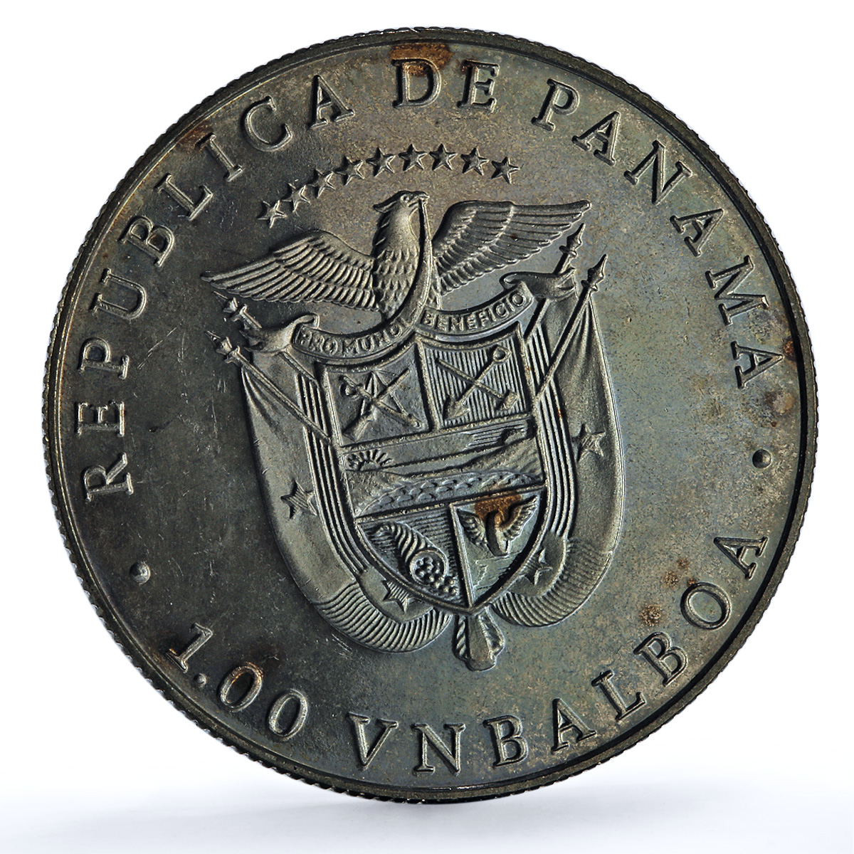 Panama 1 balboa Equestrian X#M7 Seoul Olympics Woman Horse proof CuNi coin 1988