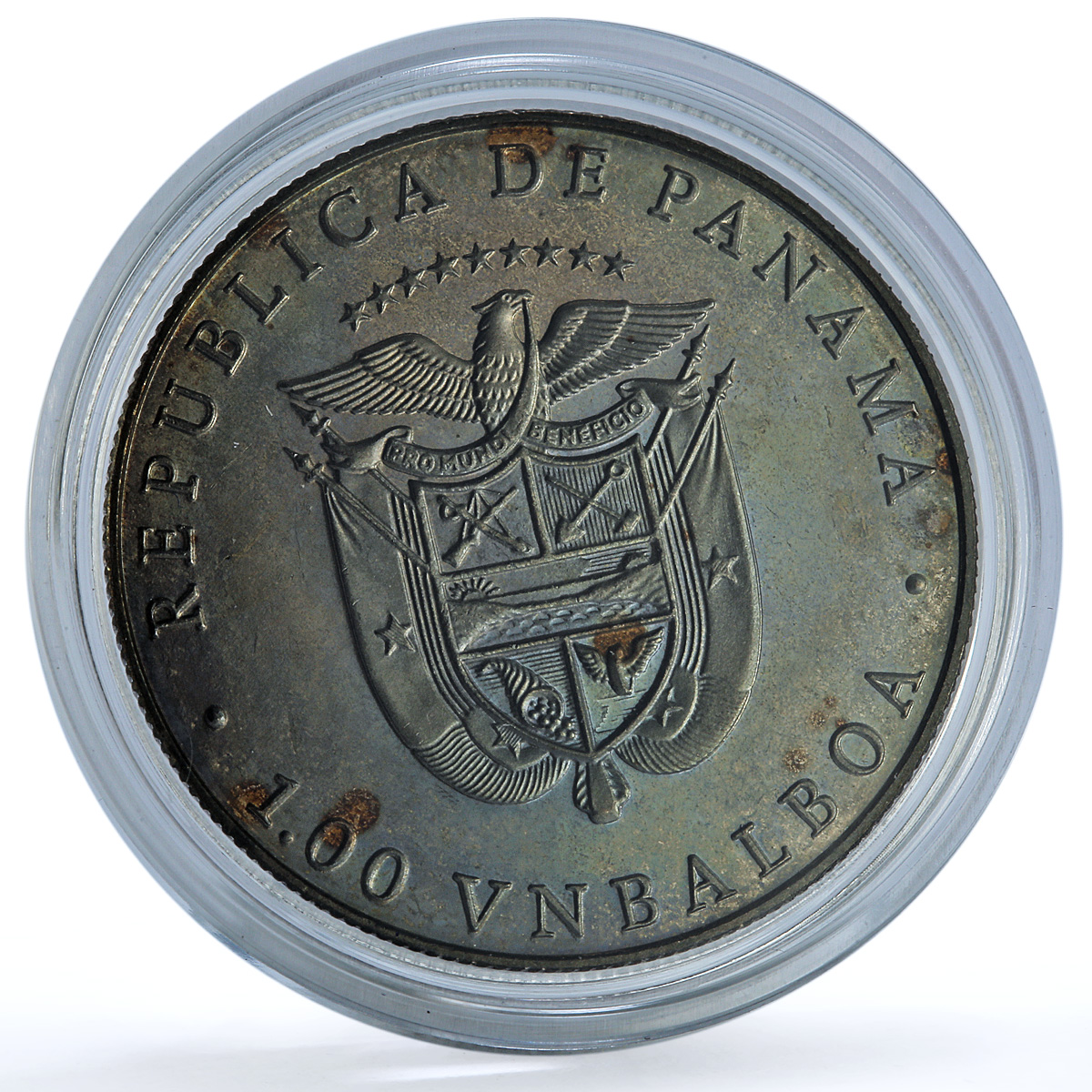 Panama 1 balboa Equestrian X#M7 Seoul Olympics Woman Horse proof CuNi coin 1988