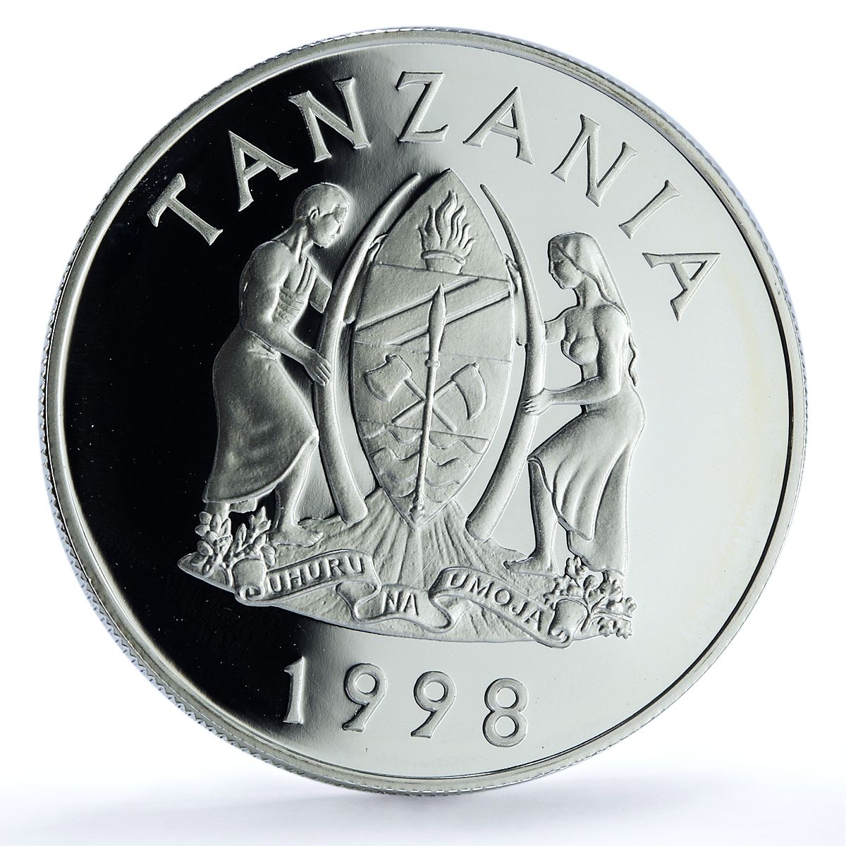 Tanzania 500 shilingi Impala Serengeti Wildlife Fauna Antelope silver coin 1998
