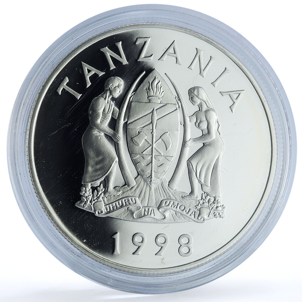 Tanzania 500 shilingi Impala Serengeti Wildlife Fauna Antelope silver coin 1998