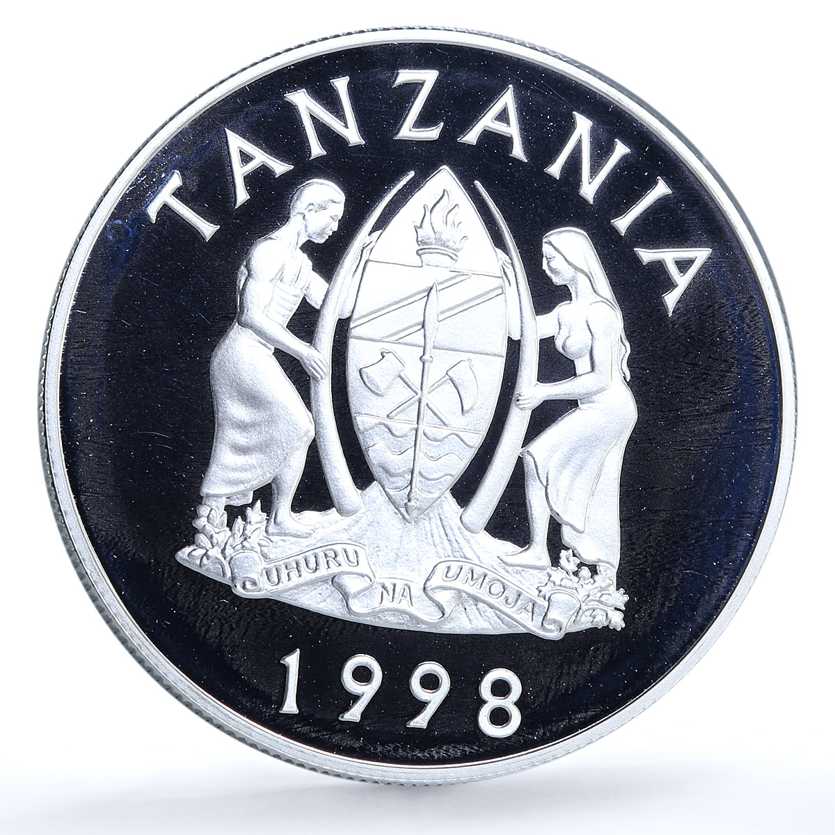 Tanzania 500 shilingi Impala Serengeti Wildlife Fauna Antelope silver coin 1998
