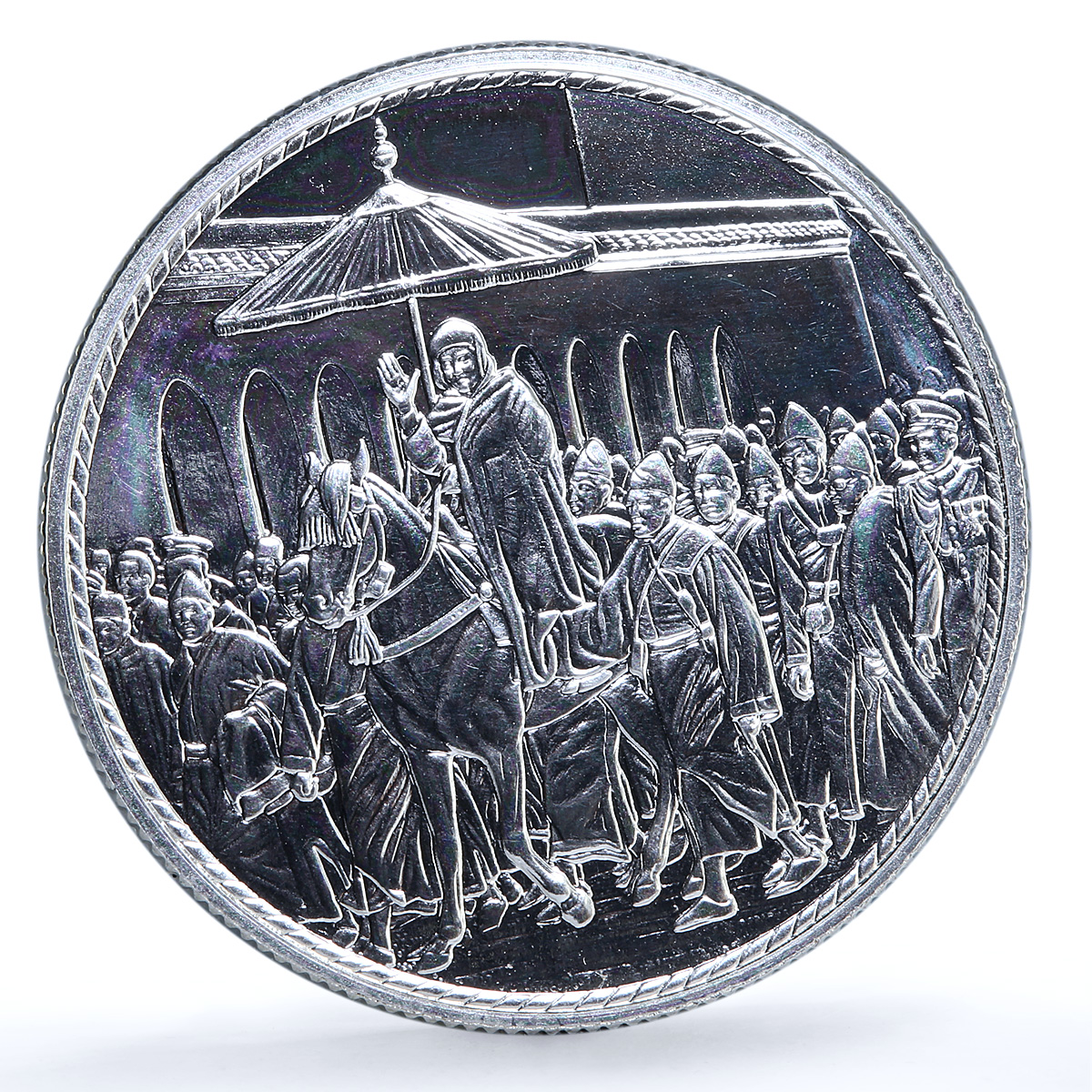 Morocco 200 dirhams Hassan II Enthronement 30th Anniversary BU silver coin 1991 Morocco 200 dirhams Hassan II Enthronement 30th Anniversary BU silver coin 1991