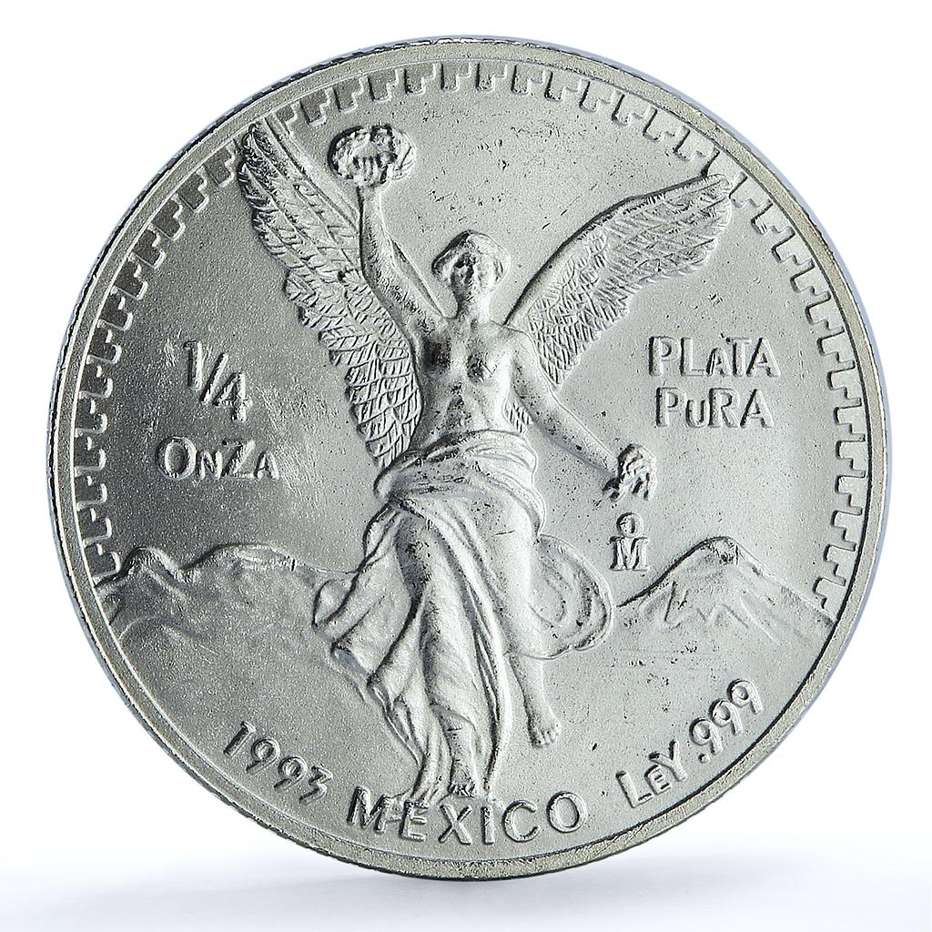Mexico 1/4 onza Libertad Angel of Independence KM-544 Bullion silver coin 1993 Mexico 1/4 onza Libertad Angel of Independence KM-544 Bullion silver coin 1993