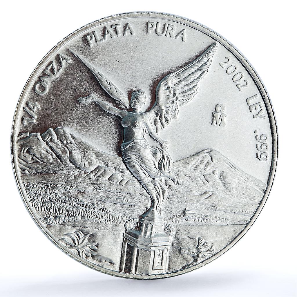 Mexico 1/4 onza Libertad Angel of Independence KM-611 Bullion silver coin 2002 Mexico 1/4 onza Libertad Angel of Independence KM-611 Bullion silver coin 2002